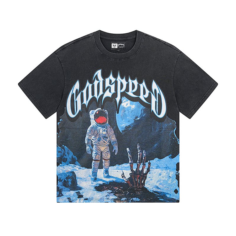 Godspeed Astronaut Moon Graphic T-Shirt