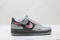 Nike Air Force 1 Low Gray Black Pink Unisex Sneakers Style 09
