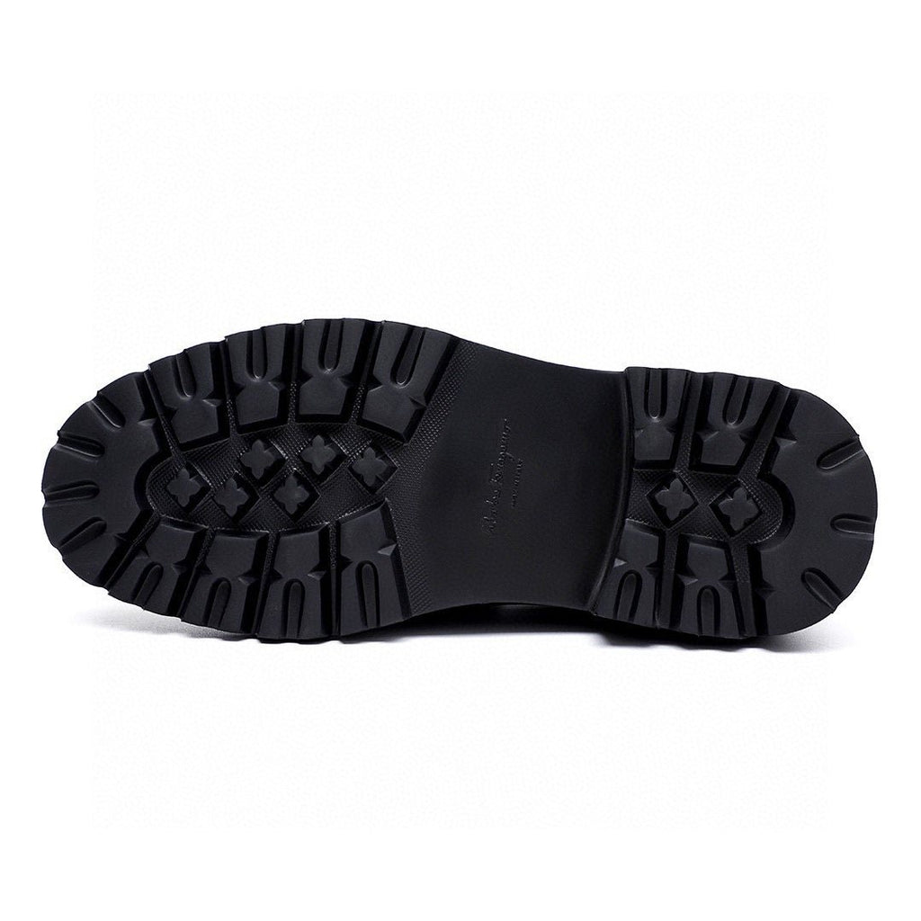 Ferragamo Men's Black Lug Sole Bit Loafers