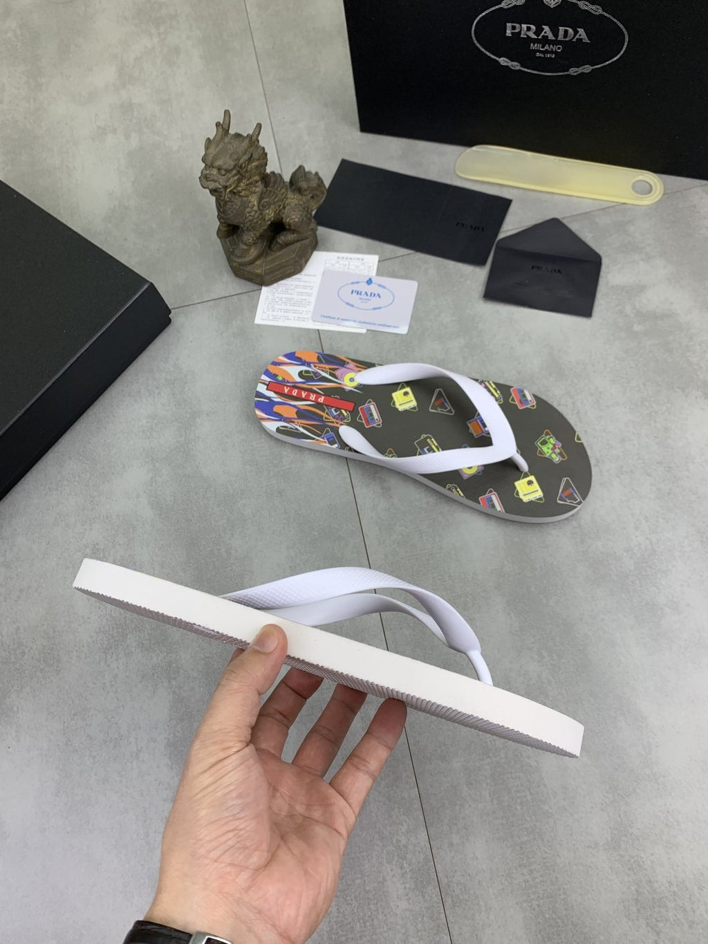 Prada Multicolor Print Flip-Flops