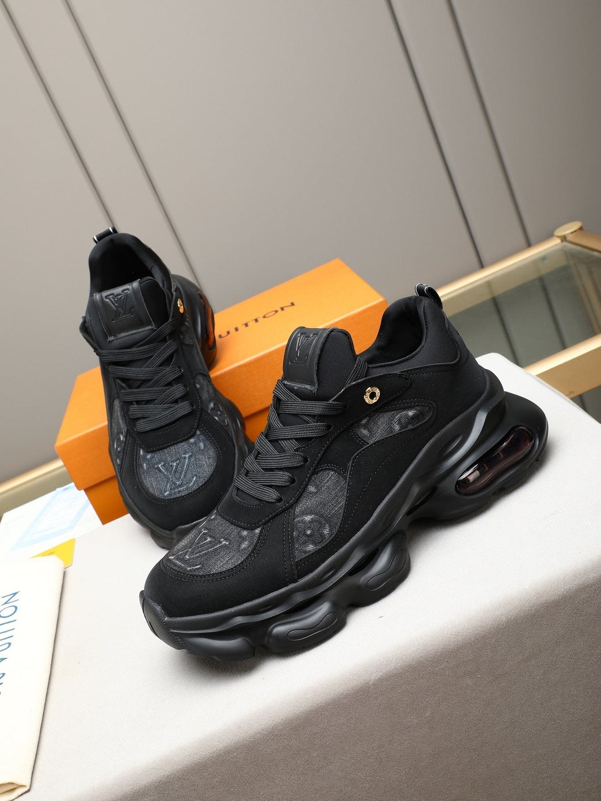 Louis Vuitton Patterned Panel Chunky Sneakers