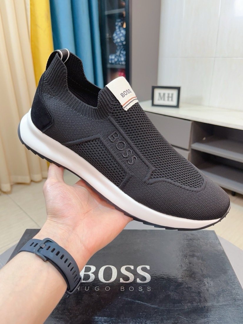 BOSS Knit-Look Slip-On Sneakers