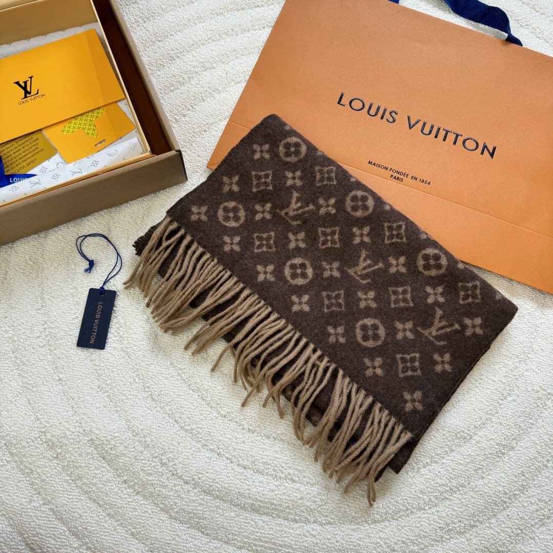 Louis Vuitton Reversible Monogram Fringed Scarf