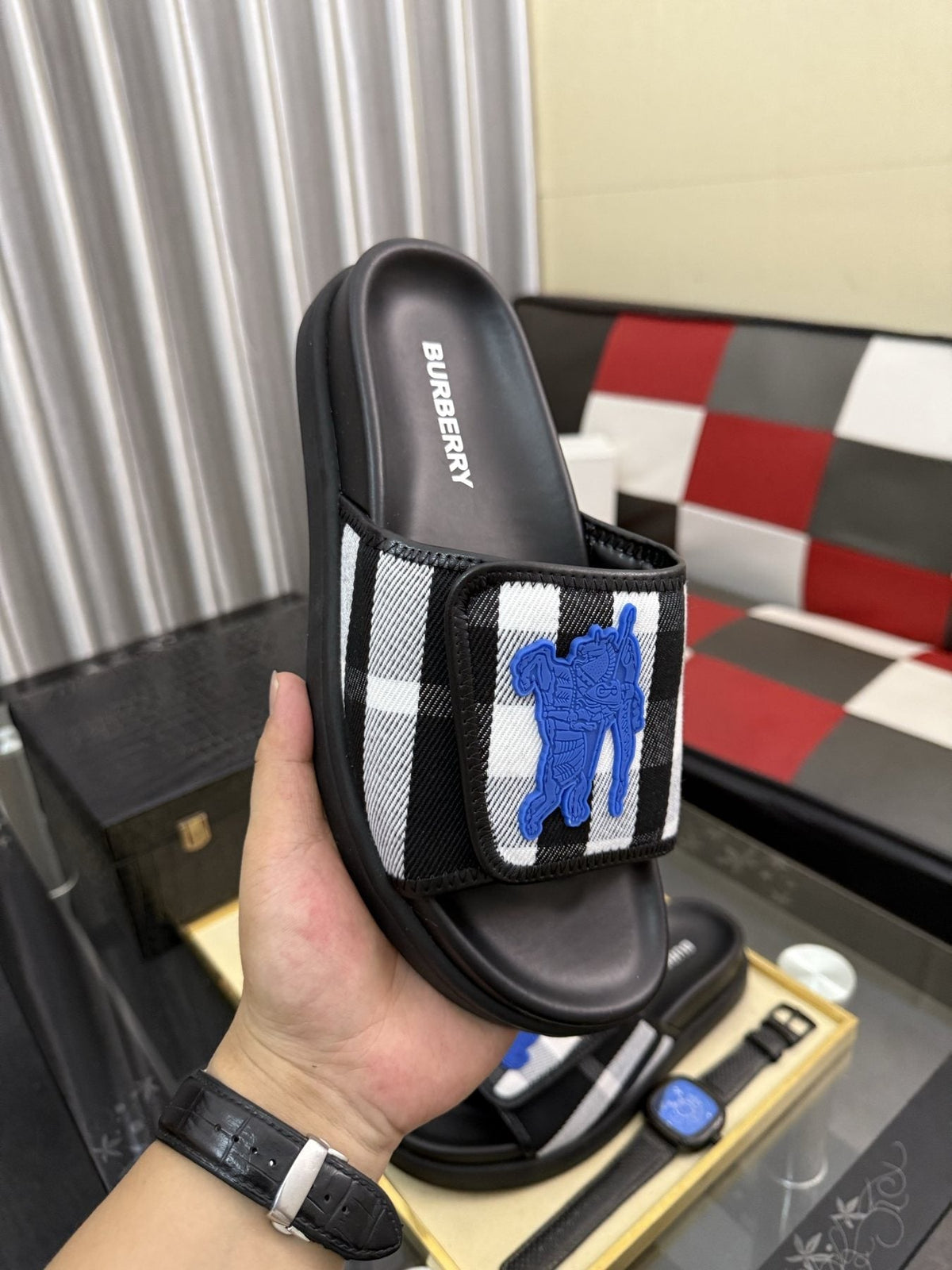 Burberry Check Slide Sandals