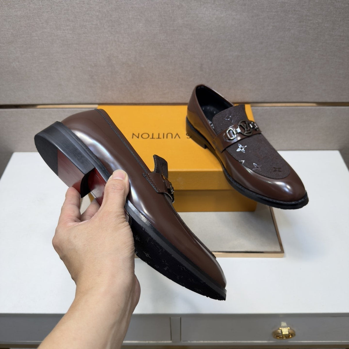 Louis Vuitton Men's Buckle Slip-On Dress Shoes