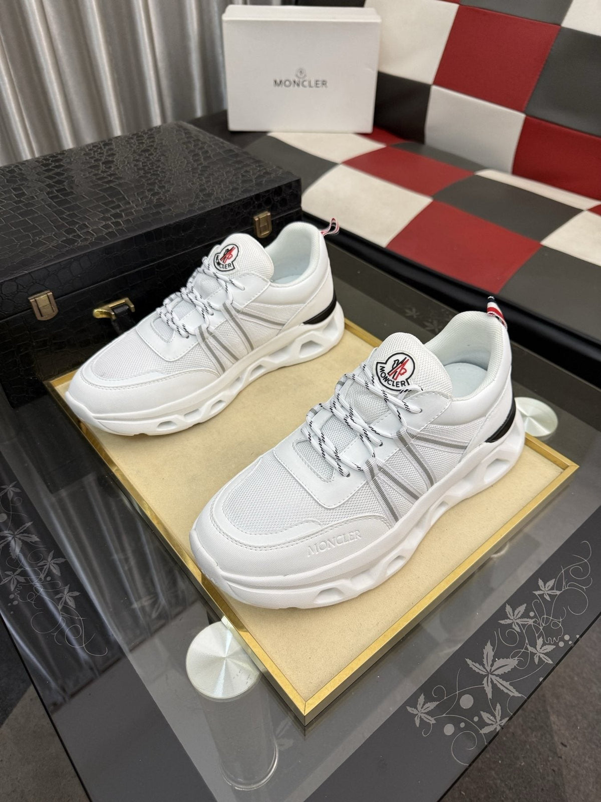 Moncler Sculpted-Sole Lace-Up Sneakers
