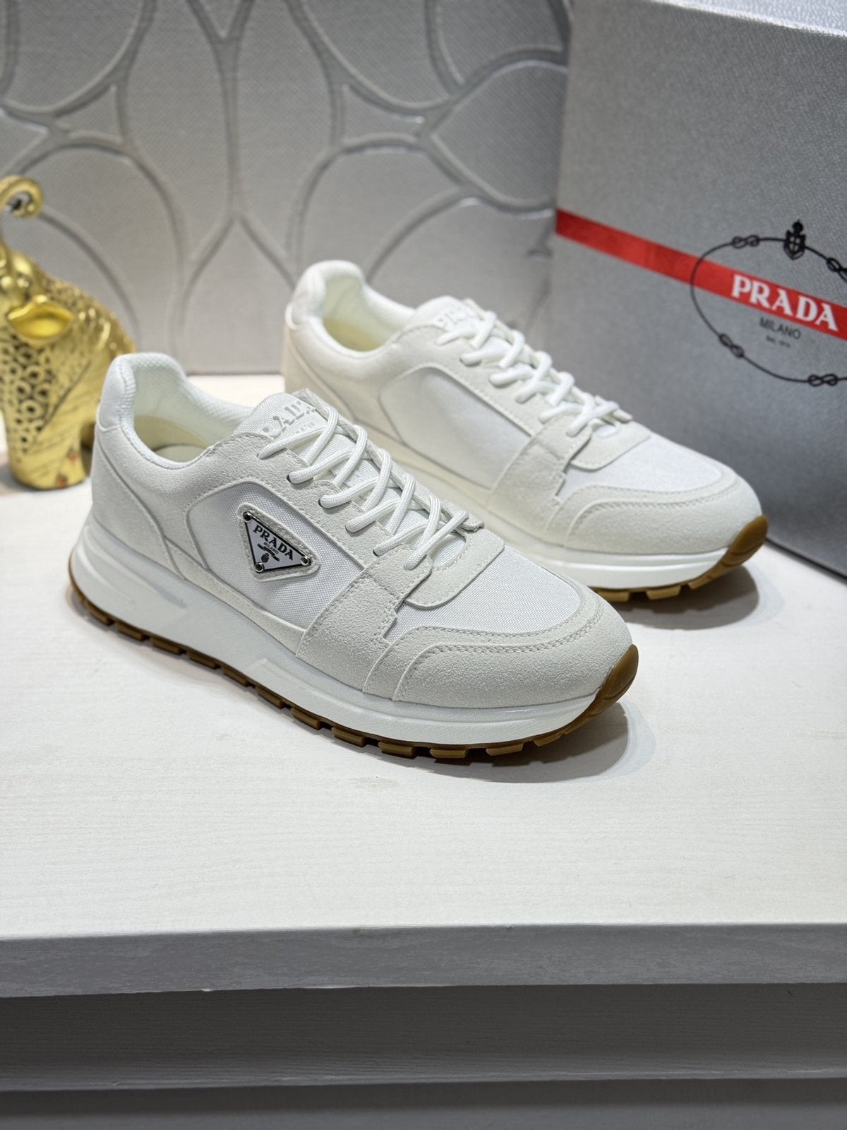 Prada Paneled Chunky-Sole Sneakers