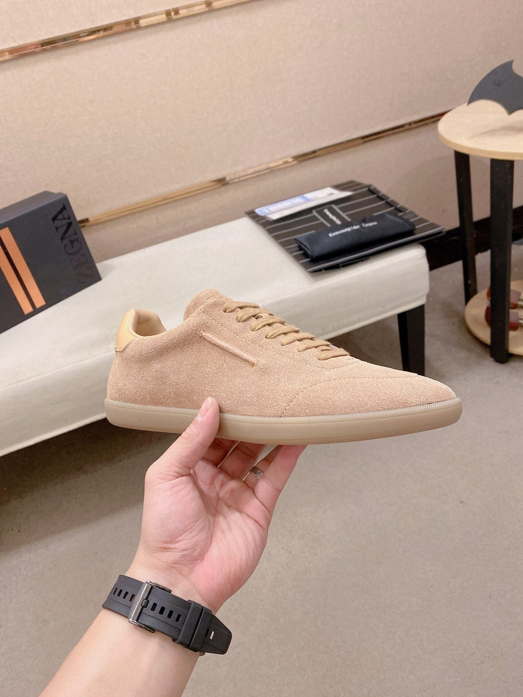 Zegna Men's Suede Low-Top Sneakers