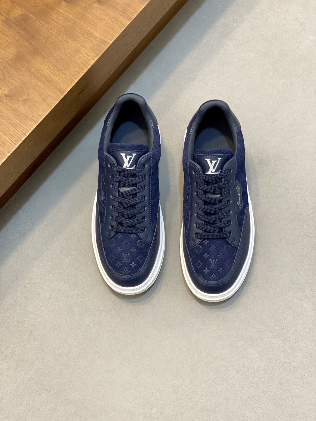 Louis Vuitton Men's Monogram Low-Top Sneakers - Lace-Up Closure