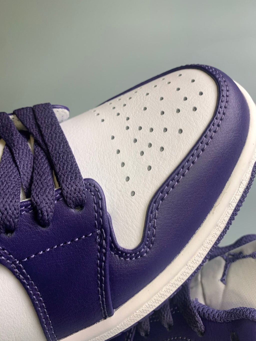 Air Jordan 1 Low White/Purple 553558-515 Unisex Sneakers