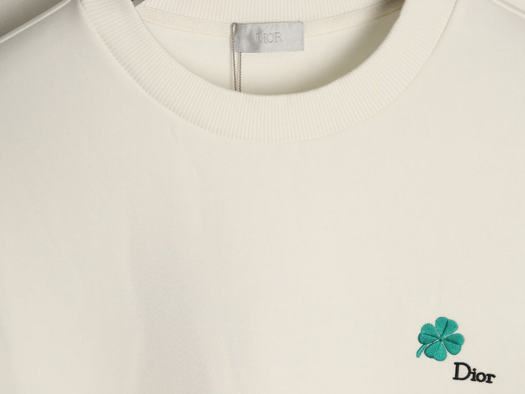 Dior 26FW Four-Leaf Clover Embroidered Crewneck Sweatshirt